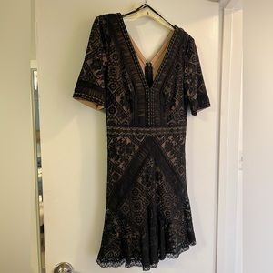 Tadashi shoji black lace cocktail dress